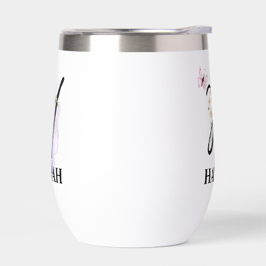 Élégant Script Lettre H Monogramme Nom personnalis (Gauche)