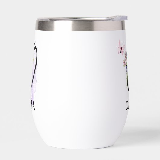 Élégant Script Lettre O Monogramme Nom personnalis (Gauche)