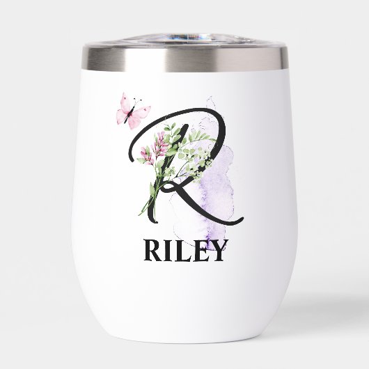 Élégant Script Lettre R Monogramme Nom personnalis (Avant)