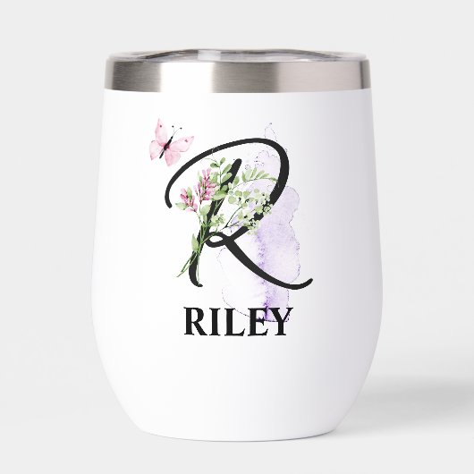 Élégant Script Lettre R Monogramme Nom personnalis (Arrière)