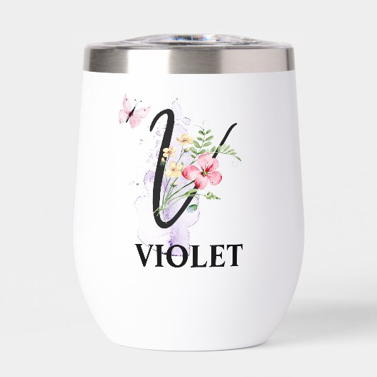 Élégant Script Lettre V Monogramme Nom personnalis (Avant)