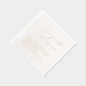 Elegant script Leuke weetjes Minimalistische bruil Folie Servetten (Rechts)