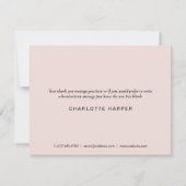 Elegant Script Lichtroze Business Dank u Kaart (Achterkant)