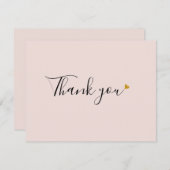 Elegant Script Lichtroze Business Dank u Kaart (Voorkant / Achterkant)