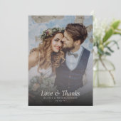 Elegant Script Liefde & Bedankt Fotocollage Weddin (Staand voorkant)