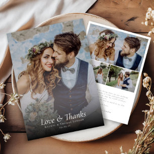 Elegant Script Liefde & Bedankt Fotocollage Weddin