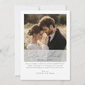 Elegant Script Liefde en Dankbaarheid Huwelijksfot Feestdagenkaart (Voorkant)