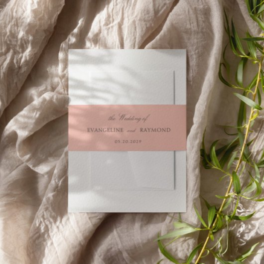 Elegant Script Light Coral Rococo Wedding Uitnodigingen Wikkel