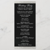 Elegant script & lint - Zwart/Zilver bruiloft Programma (Achterkant)