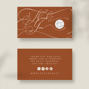 Elegant Script Logo Bedankt Branding Terracotta Visitekaartje