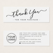 Élégant script logo commercial merci insérer carte (Devant & derrière)