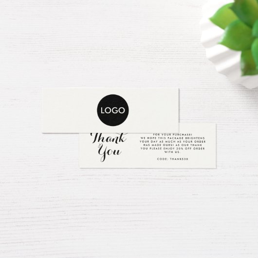 Élégant script logo commercial merci insérer carte (Bureau)