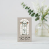 Elegant Script Logo en QR Code Real Estate Visitekaartje (Staand voorkant)