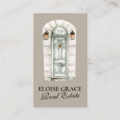 Elegant Script Logo en QR Code Real Estate Visitekaartje (Voorkant)