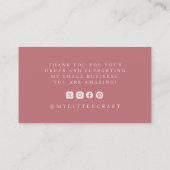 Elegant Script Logo Thank You Small Branding Pink Visitekaartje (Achterkant)