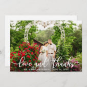Elegant Script Love en Bedankt | Weddenfoto (Voorkant / Achterkant)