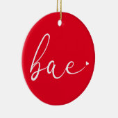 Elegant Script Love Heart Bae Definition Keramisch Ornament (Rechts)