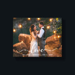 Élégant Script Love Mariage Marié Groom Photo<br><div class="desc">Love Elegant Script Mariage marié et la toile photo de la pièce Imprimer</div>