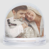 Elegant Script "Love" Photo Snow Globe (Arrière)
