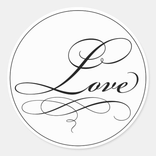 Elegant Script Love Sticker (Voorkant)