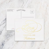Elegant Script "Love" Weddenschap Hartelijk dank Folie Uitnodiging Briefkaart