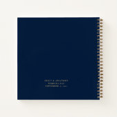 Élégant Script M. Mme Mariage Marine Livre d'or (Dos)