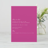Elegant Script Magenta Verloving Invitation Kaart (Staand voorkant)