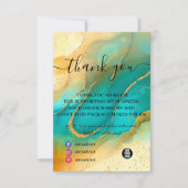 Elegant Script Marble Agate Bedankkaart (Voorkant)