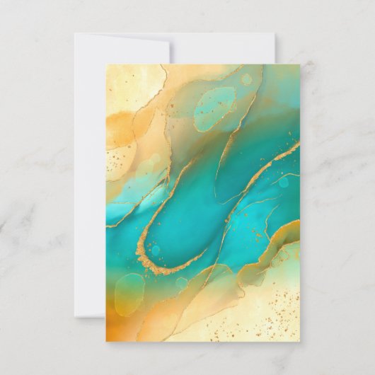Elegant Script Marble Agate Bedankkaart (Achterkant)