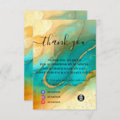 Elegant Script Marble Agate Bedankkaart (Voorkant / Achterkant)