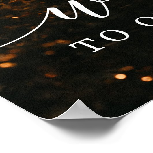 Élégant Script Mariage Affiche de bienvenue imprim (Coin)