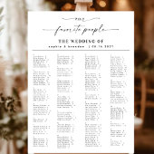 Élégant Script Mariage Alphabétique Tableau de siè
