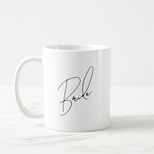 Élégant Script Mariage Café Mug (Gauche)