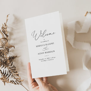 Élégant Script Mariage Cérémonie BiFold Programme