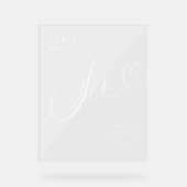 Élégant Script Mariage de coeur Numéro de table Si (Recto)