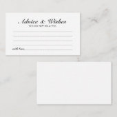 Elégant Script Mariage de conseil et de la carte d (Devant / Derrière)