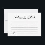 Elégant Script Mariage de conseil et de la carte d<br><div class="desc">Ajoutez une touche personnelle à votre mariage avec un élégant conseil de mariage et une carte de voeux. Cette carte de conseil comporte le titre en noir moderne élégant style de police de calligraphie et les détails en noir sans serif style de police sur blanc arrière - plan. Parfait pour...</div>