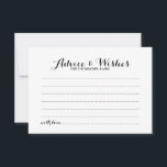 Elégant Script Mariage de conseil et de la carte d<br><div class="desc">Ajoutez une touche personnelle à votre mariage avec un élégant conseil de mariage et une carte de voeux. Cette carte de conseil comporte le titre en noir moderne élégant style de police de calligraphie et les détails en noir sans serif style de police sur blanc arrière - plan. Parfait pour...</div>