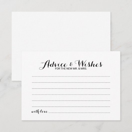 Elégant Script Mariage de conseil et de la carte d (Devant / Derrière)