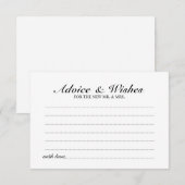 Elégant Script Mariage de conseil et de la carte d (Devant / Derrière)