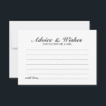 Elégant Script Mariage de conseil et de la carte d<br><div class="desc">Ajoutez une touche personnelle à votre mariage avec un élégant conseil de mariage et une carte de voeux. Cette carte de conseil comprend le titre en noir élégant style de police calligraphie et les détails en noir classique style de police serif sur arrière - plan blanc. Parfait pour mariage, baby...</div>