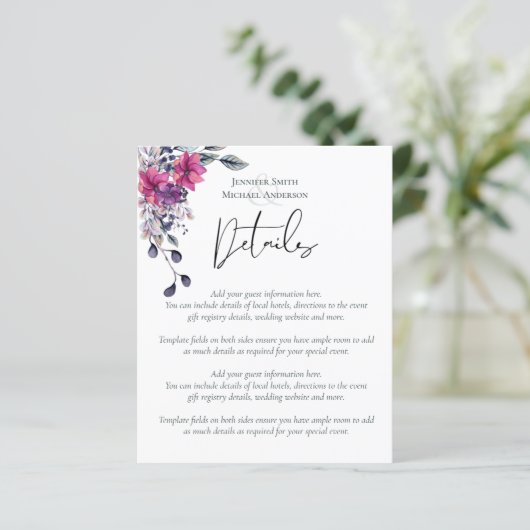 Élégant Script Mariage Détails Modèle Boîtier (Debout devant)