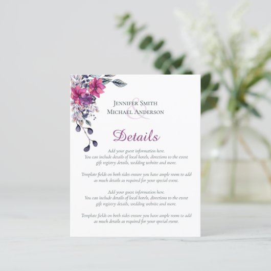 Élégant Script Mariage Détails Modèle Boîtier (Debout devant)