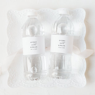 Élégant Script Mariage Étiquette bouteille d'eau 