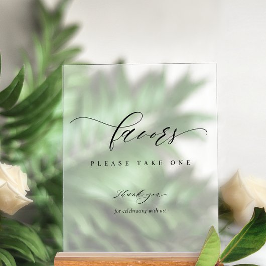 Elégant Script Mariage Faveurs Style Frosted