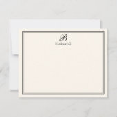 Élégant Script Mariage Monogramme Cartes de papete (Devant)