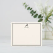 Élégant Script Mariage Monogramme Cartes de papete (Debout devant)