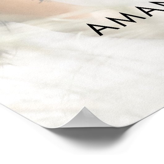 Élégant script Mariage photo Affiche de bienvenue (Coin)