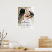 Élégant script Mariage photo Affiche de bienvenue (Cuisine)
