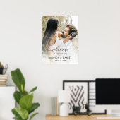 Élégant script Mariage photo Affiche de bienvenue (Bureau à domicile)